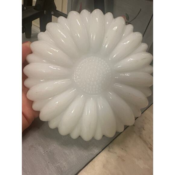 Vintage milk Glass Ashtray decorative piece hole decor - Picture 3 of 3